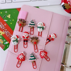 Christmas resin cute cartoon office file storage binding paper clip
