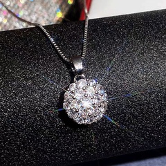 Shiny Geometric Copper Plating Artificial Diamond Zircon Pendant Necklace 1 Piece
