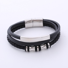 Vintage Style Simple Stainless Steel Woven Belt Bracelets 1 Piece