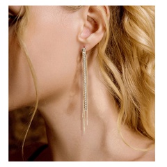 Simple Style Tassel Alloy Tassel Rhinestones Women'S Drop Earrings 1 Pair