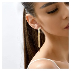 Fashion Tassel Alloy Inlay Rhinestones Women'S Drop Earrings 1 Pair