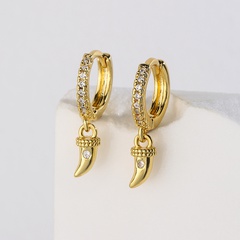 Fashion Geometric Pepper Copper Gold Plated Zircon Drop Earrings 1 Pair