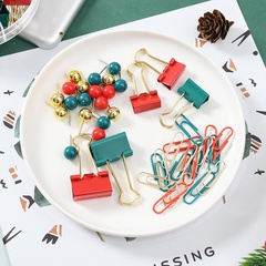 ins style christmas long tail clip paper clip pushpin office supplies set