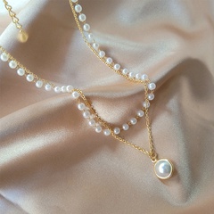 Elegant Round Imitation Pearl Alloy Women'S Necklace 1 Piece