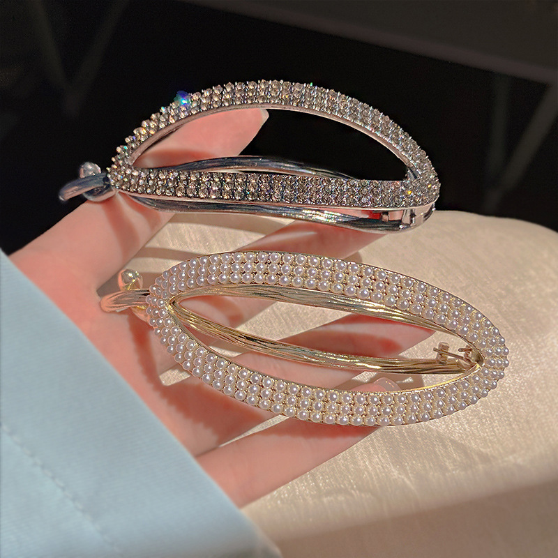 Simple Style Geometric Alloy Threedimensional Artificial Pearls Hair Clip 1 Piece5