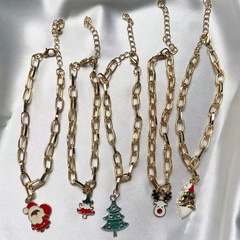 Fashion Christmas Tree Santa Claus Elk Alloy Enamel Unisex Bracelets 1 Piece