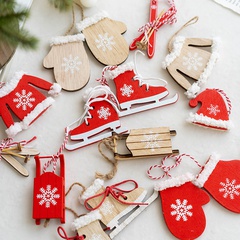 Christmas Fashion Snowflake Wood Party Hanging Ornaments 1 Set
