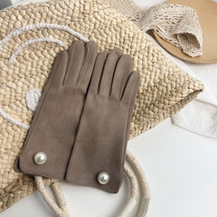 Women'S Fashion Solid Color Faux Suede Gloves 1 Pair