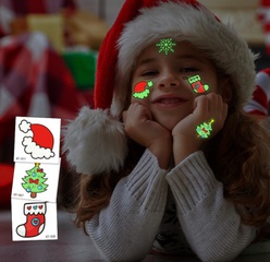 Children's cute Christmas luminous snowflake waterproof cartoon tattoo stickers