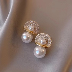 Retro Geometric Imitation Pearl Alloy Rhinestone Women'S Drop Earrings 1 Pair