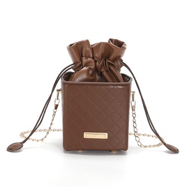 WomenS Small All Seasons Pu Leather Solid Color Fashion Square String Crossbody Bagpicture14