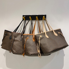 Women'S Large Autumn Pu Leather Geometric Vintage Style Bucket Zipper Tote Bag