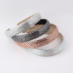 Fashion Solid Color Sponge Inlay Artificial Diamond Hair Band 1 Piece