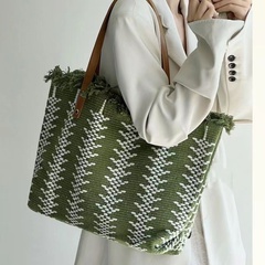 Women'S Fashion Stripe Canvas Shopping bags
