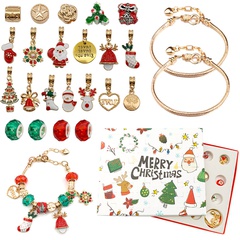 Fashion Christmas Tree Santa Claus Christmas Socks Alloy Enamel Women'S Jewelry Set 1 Set