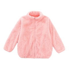 Casual Solid Color Polyester Girls Outerwear