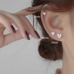 Simple Style Heart Shape Sterling Silver Plating Ear Studs 1 Pair