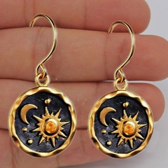 Fashion Sun Moon Alloy Plating Inlay Artificial Gemstones Women'S Earrings Necklace