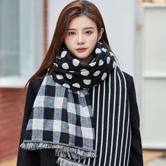 Women'S Fashion Plaid Imitation cashmere Tassel Winter Scarves