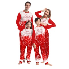 Fashion Letter Snowflake Polyester Printing Pants Sets Family Matching Outfits