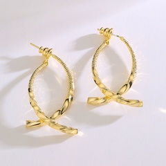 Fashion Geometric Copper Irregular Plating Hoop Earrings 1 Pair