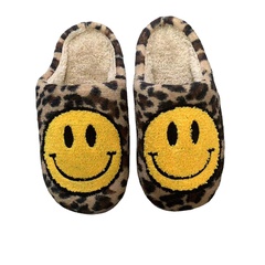 Unisex Fashion Leopard Round Toe Cotton Slippers