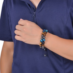 Retro Gradient Color natural stone Knitting Bracelets 1 Piece