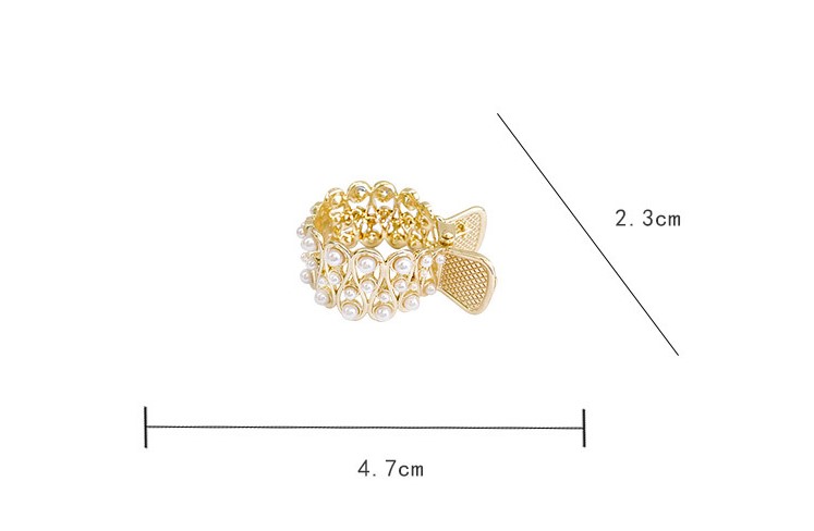 Fashion Solid Color Alloy Plating Hollow Out Inlay Rhinestones Pearl Hair Clip 1 Piecepicture5