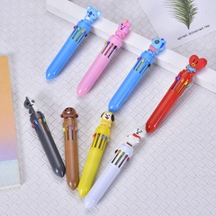 Creative Cartoon Silicone 10-Color Multifunctional Push-Type Gel Pen