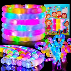 Fashion DIY Decompression Color Luminous Stretch Water Pipe Sound Extension Tube Toy 1 Piece