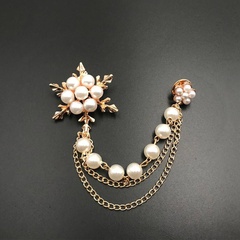 Fashion Flower Alloy Plating Artificial Pearls Women'S Brooches
