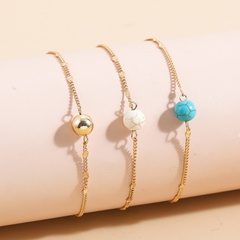 Simple Style Round Alloy Handmade Women'S Bracelets 3 Pieces