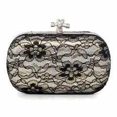 Polyester Flower Square Clutch Evening Bag