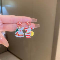 Cute Santa Claus House Alloy Asymmetrical Women'S Drop Earrings 1 Pair