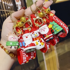 Korean Style Christmas Tree Santa Claus Snowman Alloy soft glue Unisex Bag Pendant Keychain 1 Piece