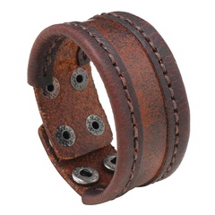 Fashion Geometric Pu Leather Iron Patchwork Unisex Bracelets 1 Piece
