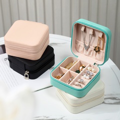 Simple Style Solid Color Pu Leather Flannel Jewelry Boxes 1 Piece