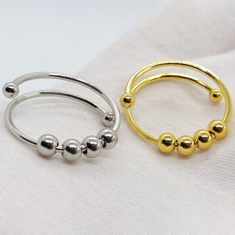 Fashion Round Stainless Steel Copper Rings 1 Piece's discount tags
