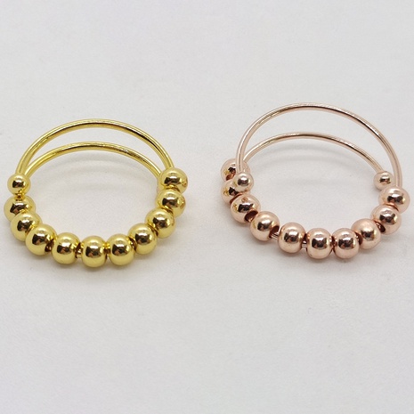 Retro Round Stainless Steel Copper Rings 1 Piece's discount tags