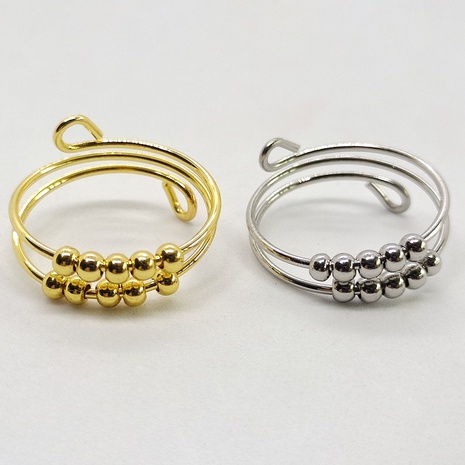 Retro Round Stainless Steel Copper Rings 1 Piece's discount tags