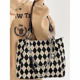 WomenS Fashion Plaid Canvas Shopping bagspicture10