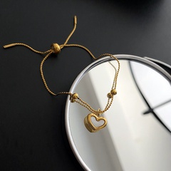 Fashion Heart Shape Titanium Steel Inlay Shell Necklace 1 Piece