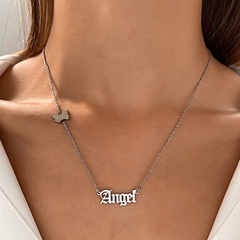 Simple Style Letter Butterfly Stainless Steel Plating Necklace 1 Piece