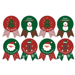 Christmas Old Man Tree Snowman Ginger Cake Sealed Sticker 8 Pieces