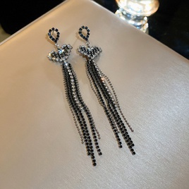 Fashion Tassel Metal Inlay Rhinestones WomenS Drop Earrings 1 Pairpicture45