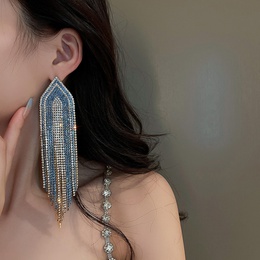 Fashion Tassel Metal Inlay Rhinestones WomenS Drop Earrings 1 Pairpicture32