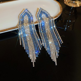 Fashion Tassel Metal Inlay Rhinestones WomenS Drop Earrings 1 Pairpicture50