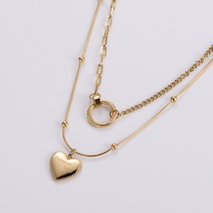 Elegant Letter Heart Shape Stainless Steel Gold Plated Layered Necklaces 1 Piece