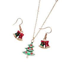 Simple Style Christmas Tree Bell Alloy Plating Women'S Pendant Necklace