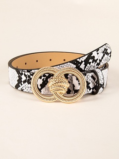 Fashion Snakeskin Pu Leather Alloy Belt Buckle Women'S Leather Belts 1 Piece